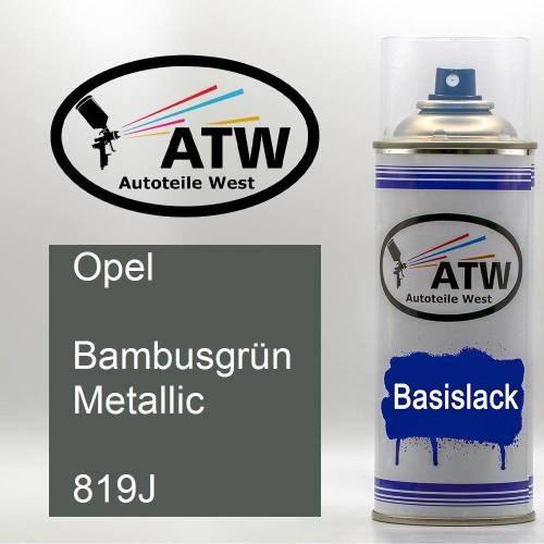 Opel, Bambusgrün Metallic, 819J: 400ml Sprühdose, von ATW Autoteile West.